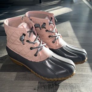 Nautica Duck Boots Pink & Gray Quilted